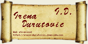 Irena Durutović vizit kartica